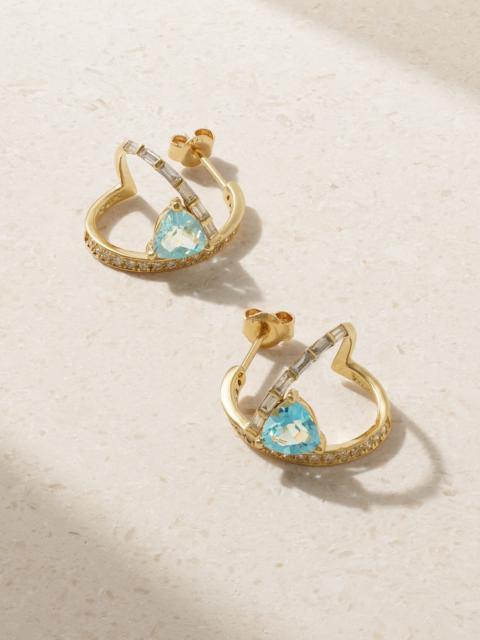 14-karat Gold, Topaz And Diamond Earrings
