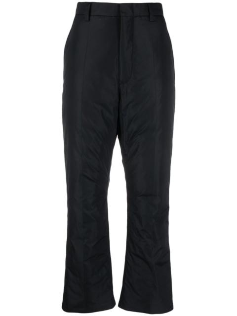 padded straight-leg trousers