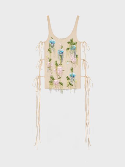 GEORGETTE TOP WITH BEADED EMBROIDERY