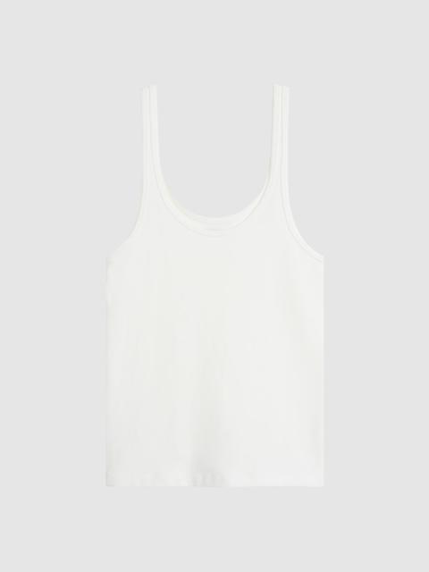 Soft Jersey Slim Scoop Tank - White