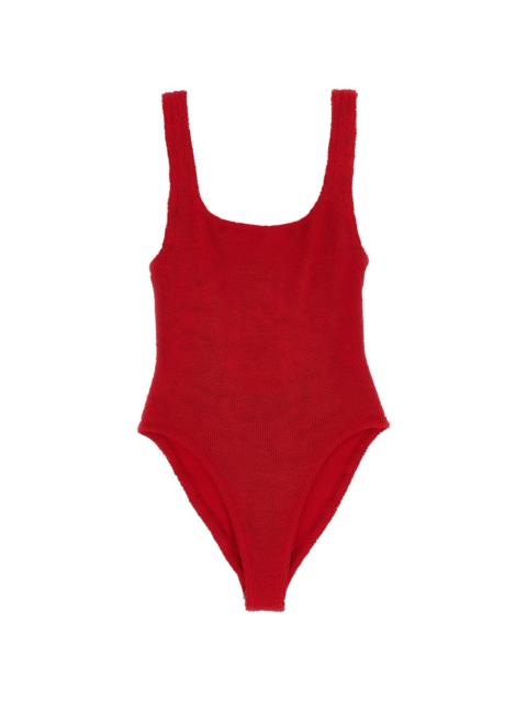 square-neck crinkle swimsuit