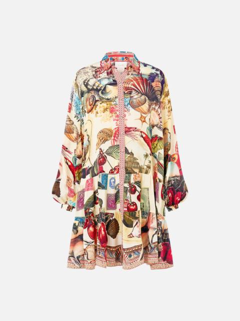 LONG SLEEVE TIERED SHORT DRESS