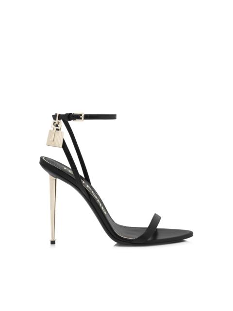 SHINY LEATHER PADLOCK POINTY NAKED SANDAL