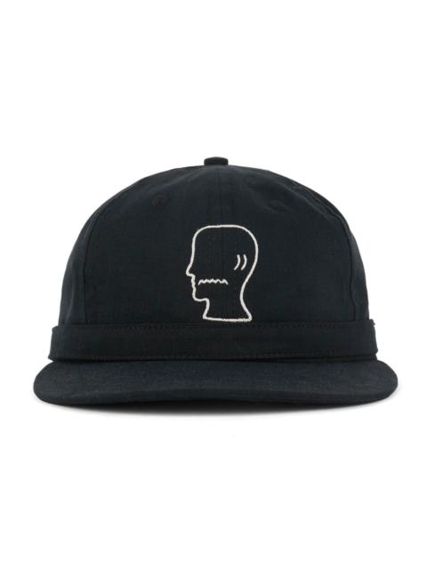 Extended Strap 6 Panel Logohead Hat - Black