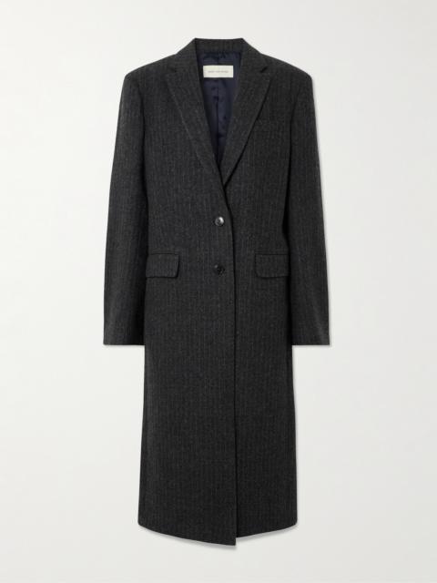 Pinstriped Wool-twill Coat