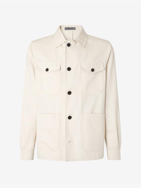 White cotton and cashmere overshirt