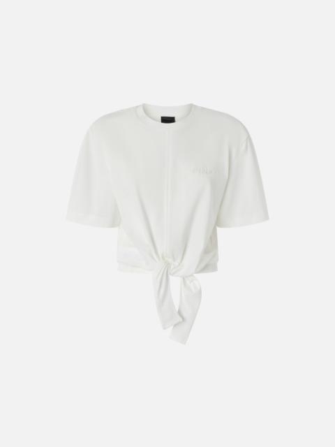 CROPPED T-SHIRT WITH FRONT KNOT DETAIL