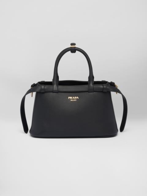 Prada Buckle small leather handbag with double belt