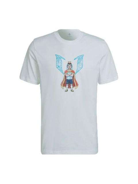Men's adidas MESSI 3K G T Series Soccer/Football Sports Round Neck Short Sleeve White HA0902