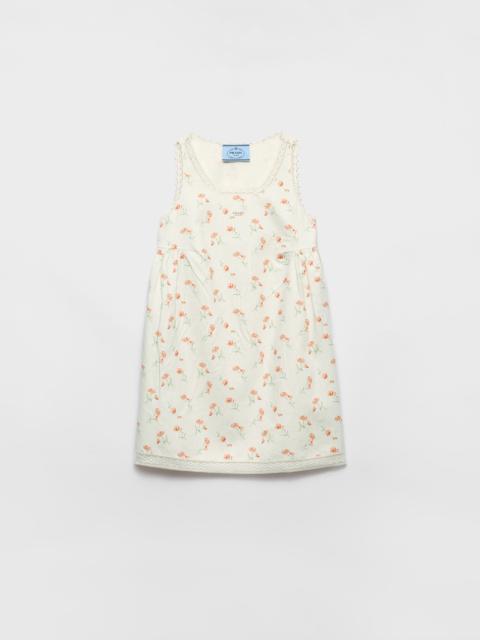 Floral print linen mini-dress