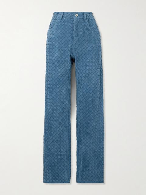 Intrecciato Suede Straight-leg Pants