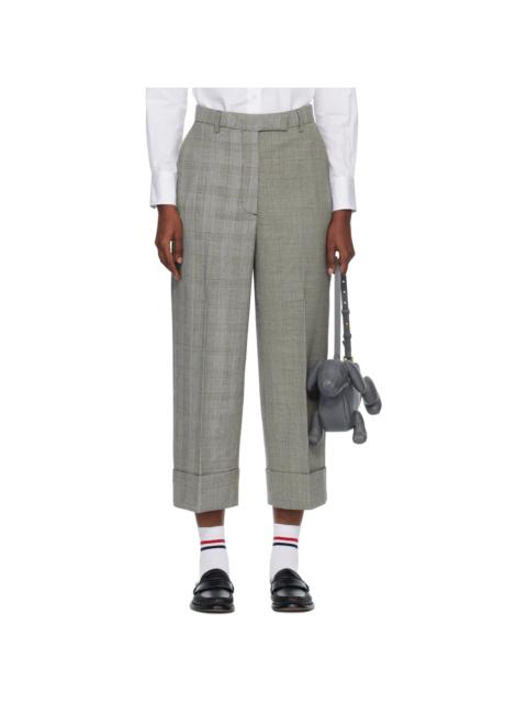 Black & White High Waisted Straight Leg Trousers