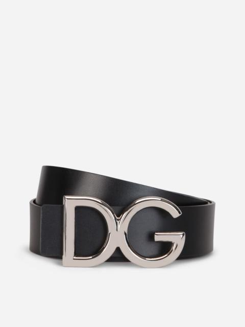 Leather belt with DG logo