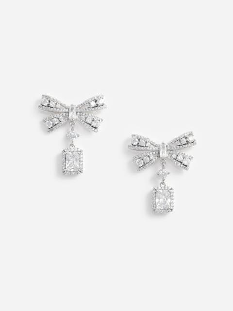 Bow Crystal Drop Earrings