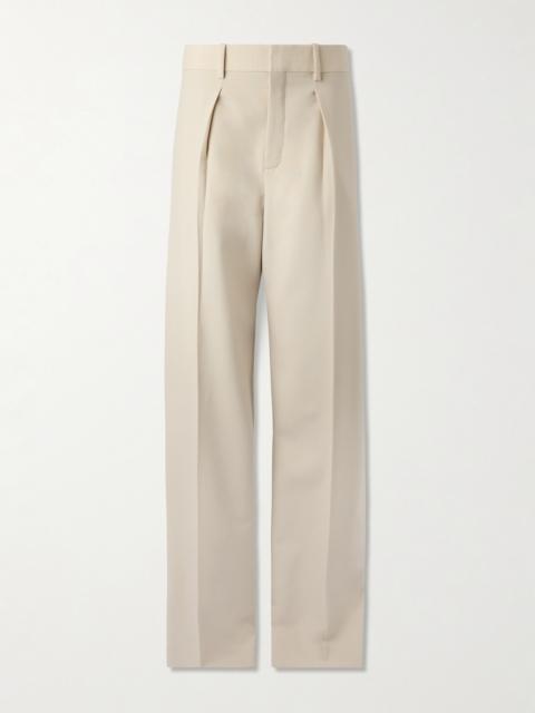 Pleated Wool Straight-leg Pants