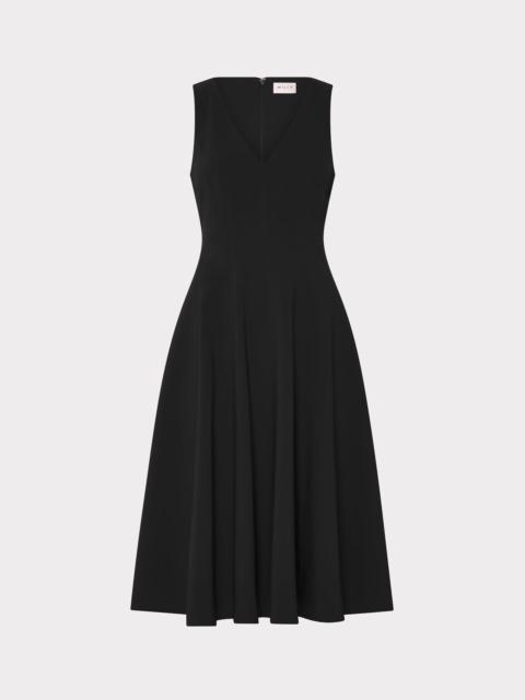 Linda Stretch Cady Midi Fit And Flare