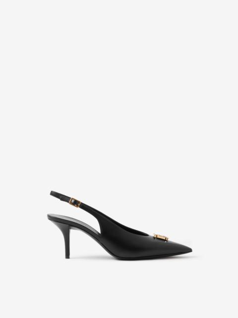 Monogram Motif Leather Slingback Pumps