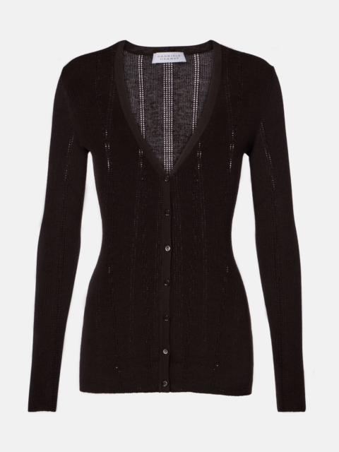 Lillian rib-knitted wool cardigan