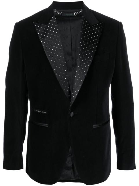 single-breasted velvet blazer