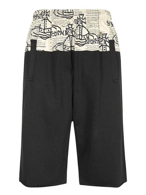 orb-print elasticated-waistband shorts