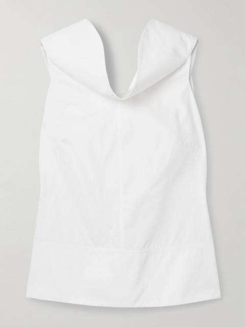 The Bowie Draped Cotton-poplin Top