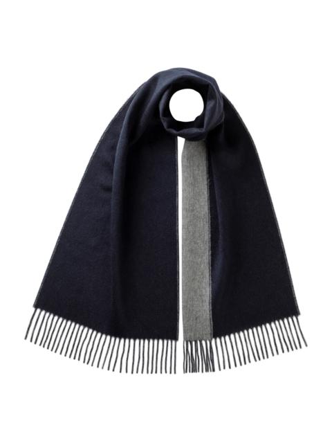 Contrast Reversible Navy Cashmere Scarf