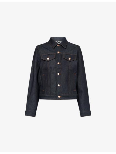 Contrast-Stitch Denim Jacket