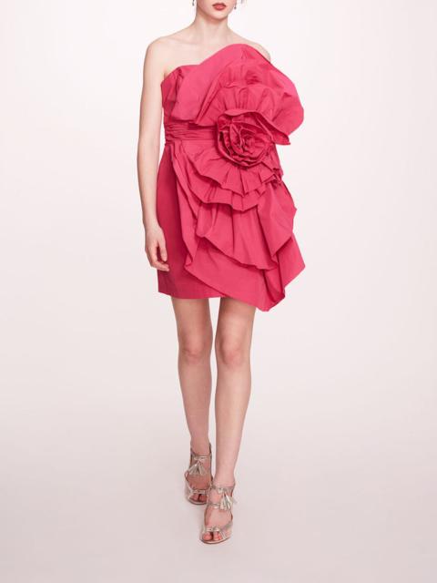 ROSETTE TAFFETA MINI DRESS