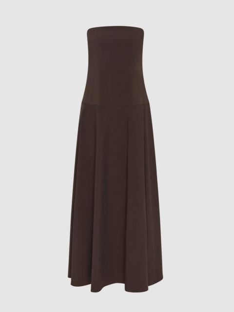 Strapless Rouleau Dress - Bark