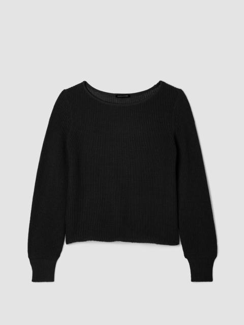 Cotton Silk Cord Ballet Neck Top