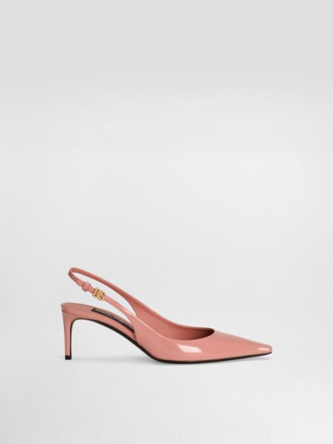 Polished calfskin slingbacks