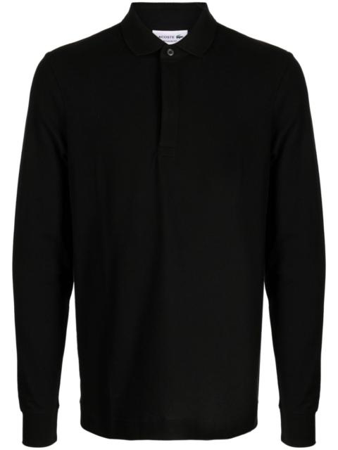 logo-patch long-sleeve polo shirt