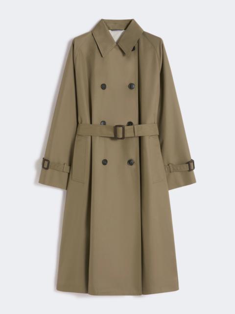 Reversible water-repellent gabardine trench coat - MUD