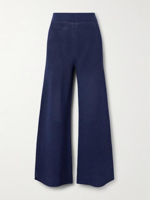 Bayadere Goeland Open-knit Cotton-blend Wide-leg Pants