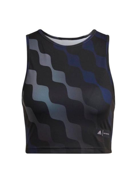 (WMNS) adidas x Marimekko Train Icons Print Tank Top 'Black Blue' HH8734