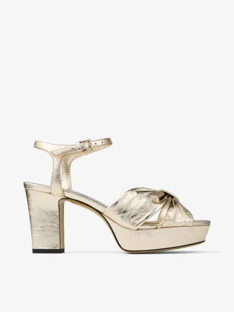 Heloise 80
Gold Vintage Metallic Leather Platform Sandals