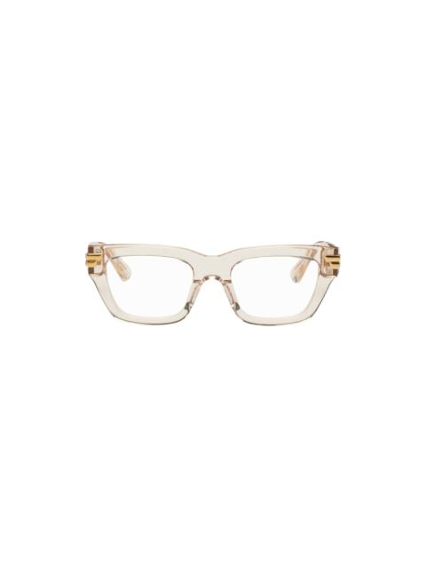 Beige Rectangular Glasses