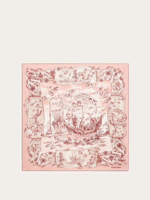 Ethnic print silk foulard