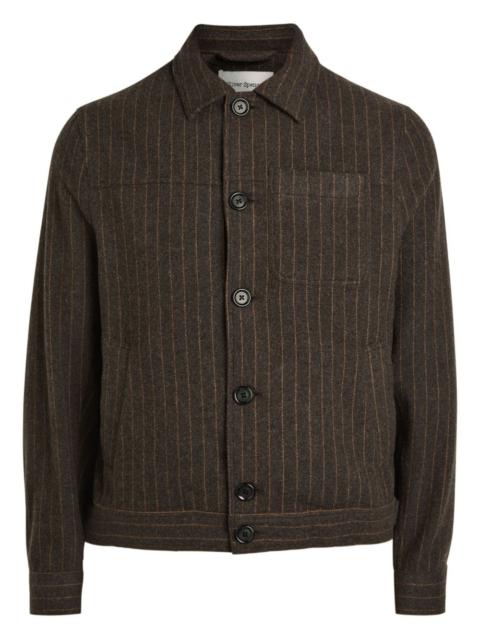 Buffalo pinstripe button shirt jacket