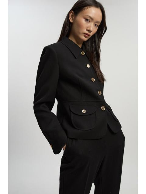 Textured Compact Stretch Tailored Jacket