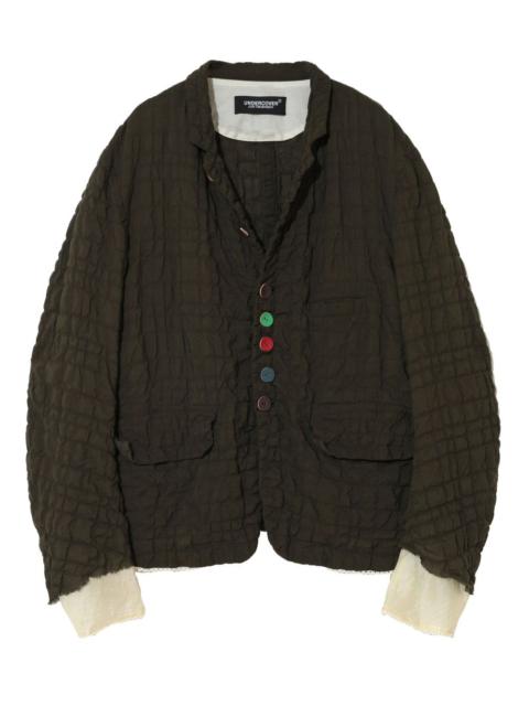 crinkled-texture blazer