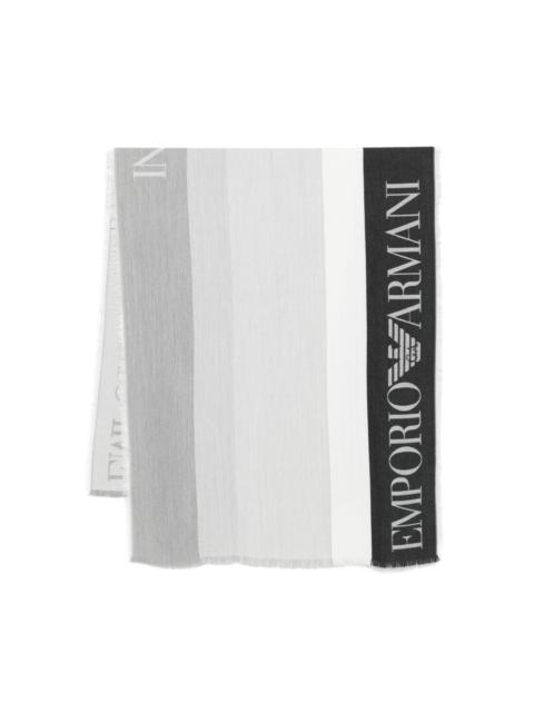 logo-embellished striped scarf