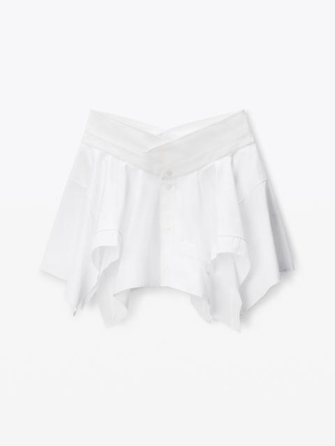 White Deconstructed Cotton Skirt