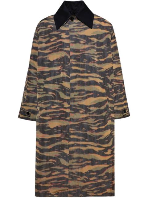 camouflage-print coat