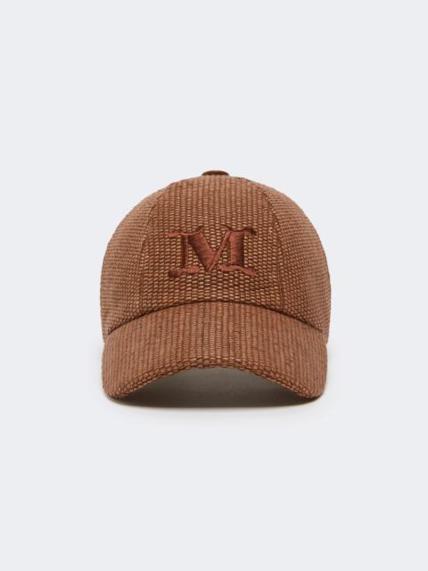 Raffia-effect basketweave baseball hat - AMBER BROWN