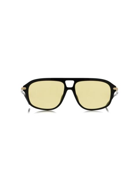 One Aviator-Frame Acetate Sunglasses yellow