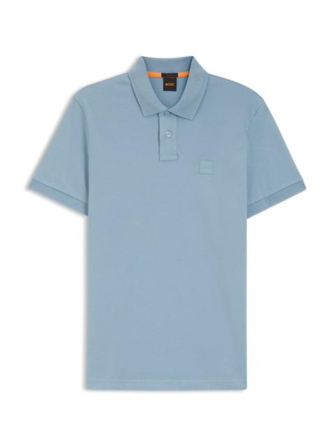STRETCH-COTTON SLIM-FIT POLO SHIRT WITH LOGO PATCH