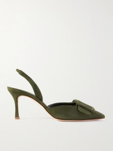 Maysli 70 Buckled Suede Slingback Pumps