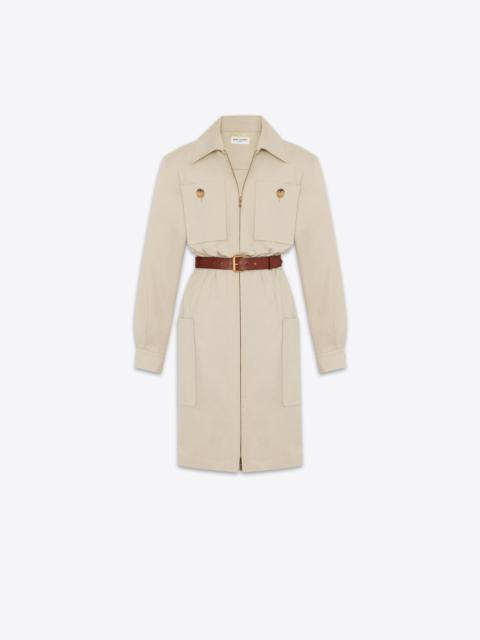 saharienne dress in cotton twill