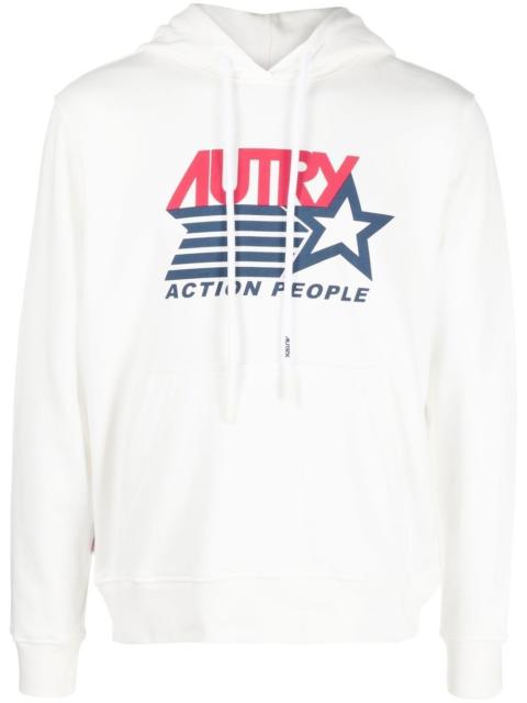 logo-print drawstring hoodie